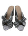 Loeffler Randall Shoe Size 8B Silver Leather Metallic Bow Detail Sandals Silver / 8B