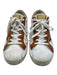Golden Goose Shoe Size 38 White & Brown Canvas Lace Up Leather Detail Shoes White & Brown / 38
