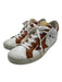 Golden Goose Shoe Size 38 White & Brown Canvas Lace Up Leather Detail Shoes White & Brown / 38