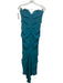 Nicole Miller Collection Size 6 Teal Silk Blend Strapless Twist Front Gown Teal / 6