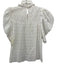 Ulla Johnson Size 4 White Cotton Floral Eyelet 1/2 Sleeve Puff Shoulder Top White / 4
