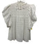 Ulla Johnson Size 4 White Cotton Floral Eyelet 1/2 Sleeve Puff Shoulder Top White / 4