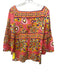 Trina Turk Size 4 Pink, purple & yellow Silk Abstract Floral Square Neck Top Pink, purple & yellow / 4