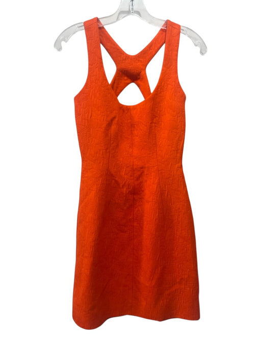 Proenza Schouler Size 0 Orange Cotton Blend Sleeveless Floral Textured Dress Orange / 0