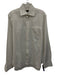 Canali AS IS Size 15.5 White Cotton Solid Front Pocket Men's Long Sleeve Shirt White / 15.5