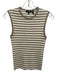 Theory Size S White & Gray Cotton & Polyamide Sleeveless Striped Ribbed Tank Top White & Gray / S