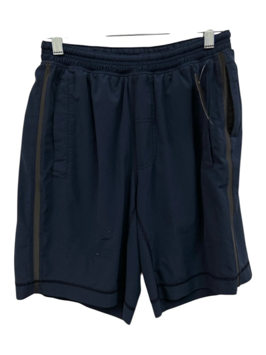 Lululemon Size Est M Blue & Black Polyester Solid Athleisure Men's Shorts Blue & Black / Est M