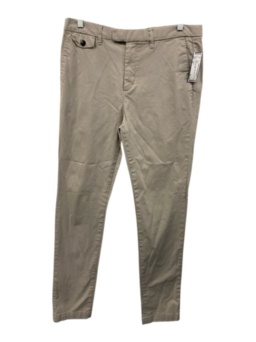 Ted Baker Size 32L Beige Cotton Solid Zip Fly Men's Pants Beige / 32L