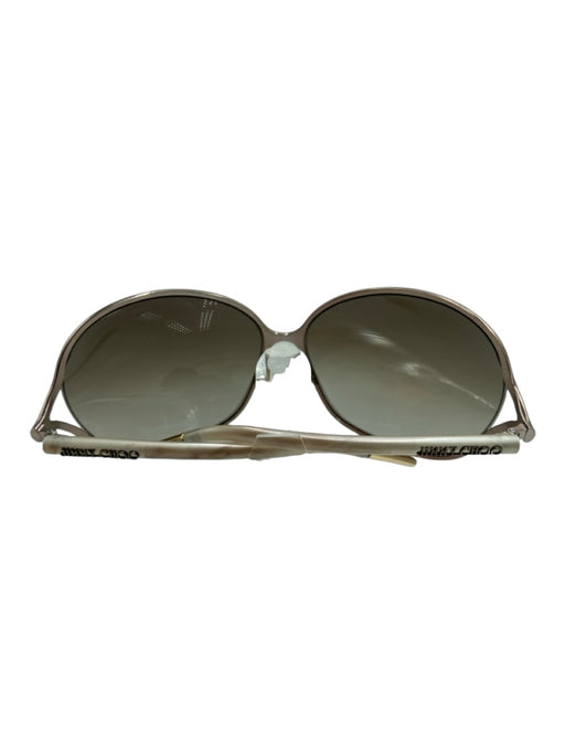 Jimmy Choo Milky White & Gold Acetate & Metal Box Inc. Sunglasses Milky White & Gold