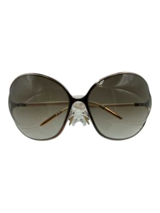 Jimmy Choo Milky White & Gold Acetate & Metal Box Inc. Sunglasses Milky White & Gold