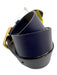 Fendi navy & gold Leather Enamel Logo Gold Buckle Belts navy & gold / Medium