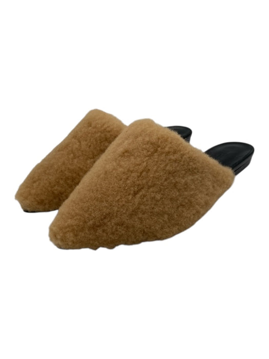 Jenni Kayne Shoe Size 36 Black & Tan leather sole Shearling Pointed Toe Flats Black & Tan / 36