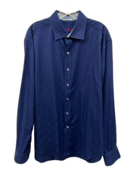 Robert Graham AS IS Size Est L Blue Cotton All Over Print Long Sleeve Shirt Blue / Est L