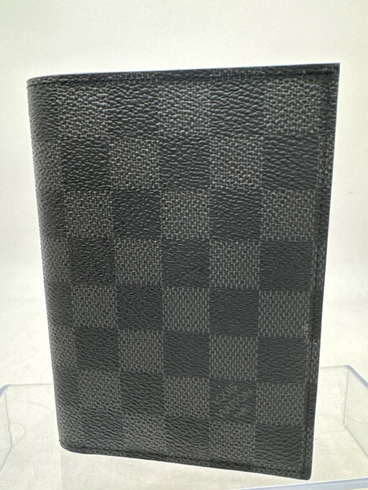 Louis Vuitton Black & Gray Leather Checkered Men's Wallet