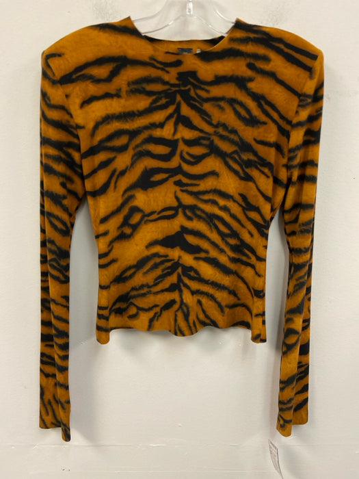 Norma Kamali Size S/36 Yellow & Black Polyester Blend Long Sleeve Top