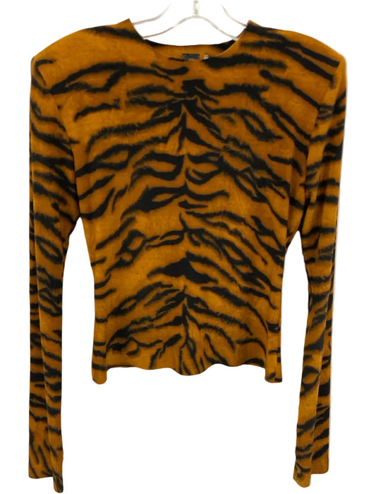 Norma Kamali Size S/36 Yellow & Black Polyester Blend Long Sleeve Top