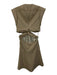 A.L.C. Size 6 Cream Viscose Blend Sleeveless Cut Out Zip Back Plunge Neck Dress Cream / 6
