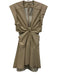 A.L.C. Size 6 Cream Viscose Blend Sleeveless Cut Out Zip Back Plunge Neck Dress Cream / 6