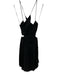 A.L.C. Size 8 Black Polyester Accordian Pleats Cut Out Satin Knee length Dress Black / 8