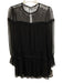 Ramy Brook Size S Black Silk Lace Keyhole Back Long Sleeve Mini Dress Black / S