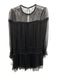 Ramy Brook Size S Black Silk Lace Keyhole Back Long Sleeve Mini Dress Black / S