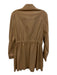 Alice + Olivia Size M Tan PU Leather Button Front Flap Pockets Pleated Dress Tan / M