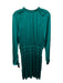 Current Air Size S Emerald Polyester Keyhole Front Long Sleeve Pleated Dress Emerald / S