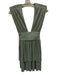 Sabina Musayev Size M Green Polyester Plunge Neck Metallic Tie Waist Mini Dress Green / M