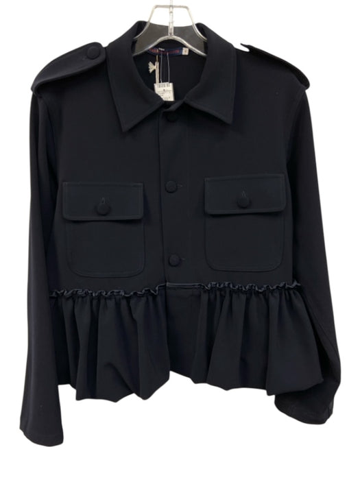 Harvey Faircloth Size S Navy No Fabric Tag Button Front Patch Pockets Jacket Navy / S