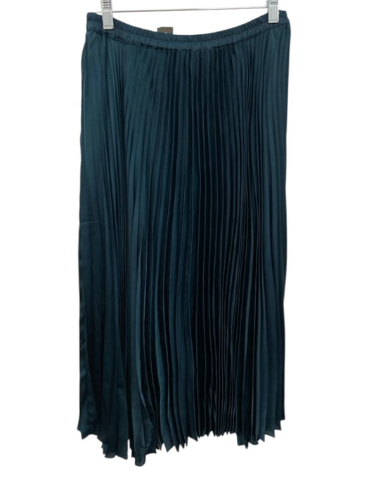 Caballero Size L Dark Teal Polyester Elastic Waist Accordion Pleat Maxi Skirt Dark Teal / L