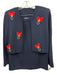 St John Size 6 Navy Multi No Fabric Tag Embroidered Open Front Skirt Set Navy Multi / 6