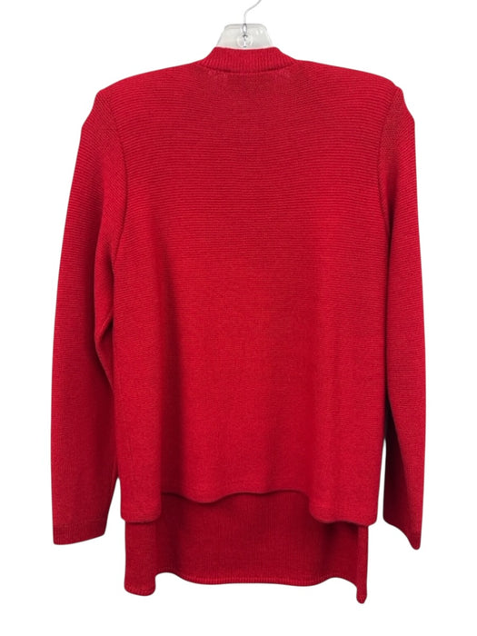 St John Size 6 Red No Fabric Tag Button Front Faux Pockets Skirt Set Red / 6