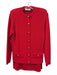 St John Size 6 Red No Fabric Tag Button Front Faux Pockets Skirt Set Red / 6