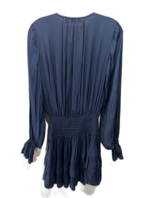 Ramy Brook Size XS/TP Navy Polyester Long Balloon Sleeve V Neck Dress Navy / XS/TP
