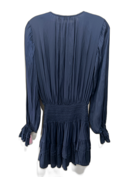 Ramy Brook Size XS/TP Navy Polyester Long Balloon Sleeve V Neck Dress Navy / XS/TP