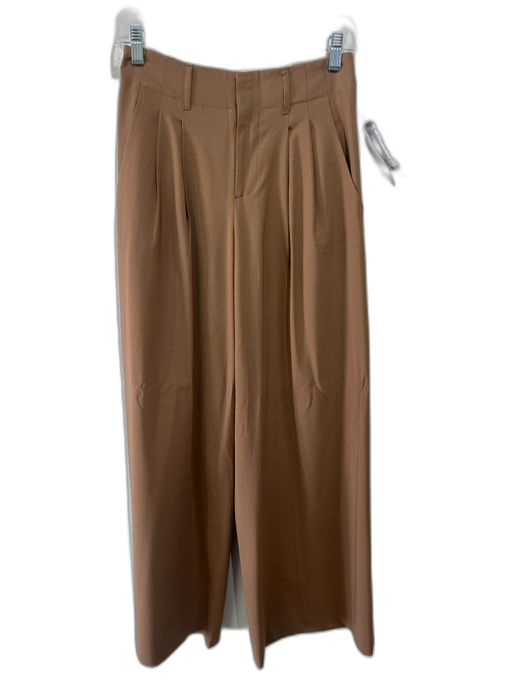 Alice + Olivia Size 2 Light Brown Virgin Wool Blend Zip & Hook Closure Pants Light Brown / 2