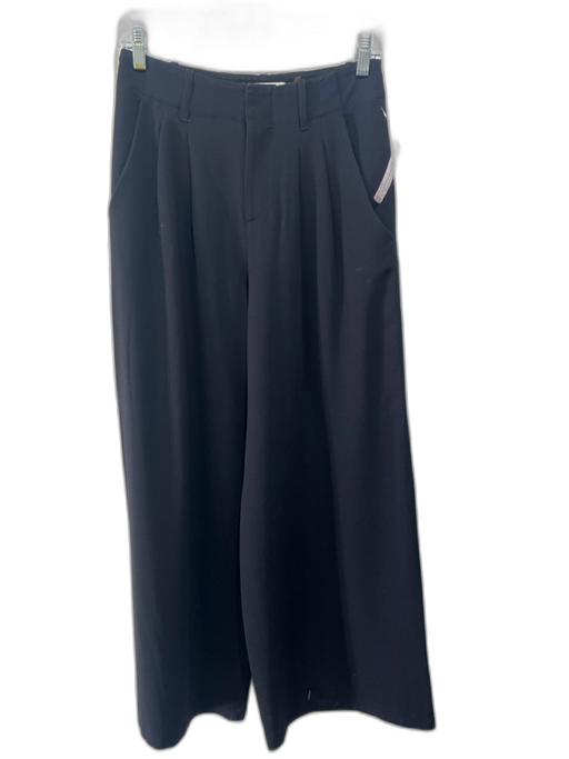 Alice + Olivia Size 2 Black Polyester Zip & Hook Closure High Rise Pants Black / 2