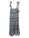 Veronica Beard Size XS Black & White Sleeveless Pattern Block Tiered Maxi Dress Black & White / XS