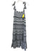 Veronica Beard Size XS Black & White Sleeveless Pattern Block Tiered Maxi Dress Black & White / XS