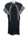 Veronica Beard Size 0 Black & White Silk & Cotton Short flutter sleeve Dress Black & White / 0