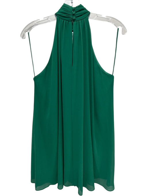Alice + Olivia Size XS Emerald Green Polyester Sleeveless Mock Neck Flare Dress Emerald Green / XS