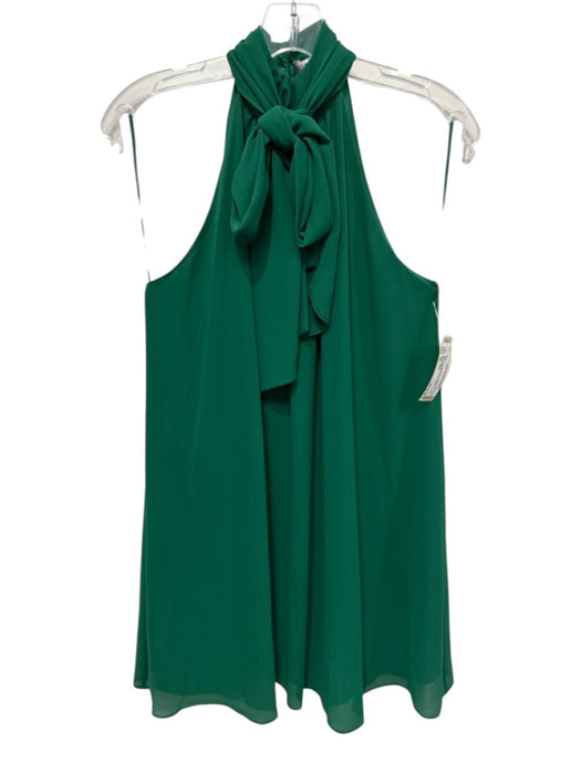 Alice + Olivia Size XS Emerald Green Polyester Sleeveless Mock Neck Flare Dress Emerald Green / XS