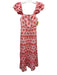 Alice + Olivia Size 2 Orange & White Cotton Off Shoulder Eyelet Floral Dress Orange & White / 2