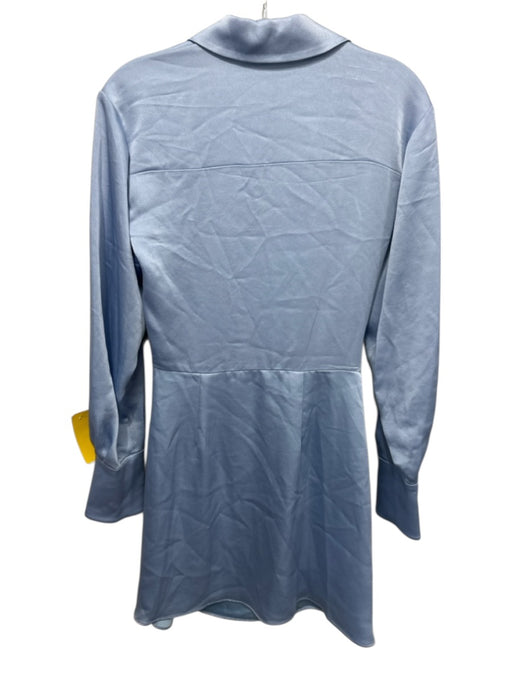 Simkhai Size 2 Light Blue Polyester Satin 3/4 Sleeve Surplice Dress Light Blue / 2