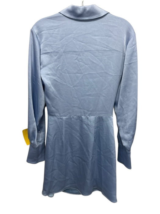Simkhai Size 2 Light Blue Polyester Satin 3/4 Sleeve Surplice Dress Light Blue / 2
