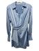 Simkhai Size 2 Light Blue Polyester Satin 3/4 Sleeve Surplice Dress Light Blue / 2