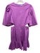 Veronica Beard Size 0 Purple Cotton Blend Short Puff Sleeve Side Cut Outs Dress Purple / 0