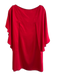 Milly Size 2 Red Unknown Boat Neck Capelet Neckline Side Zip Knee length Dress Red / 2