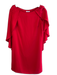 Milly Size 2 Red Unknown Boat Neck Capelet Neckline Side Zip Knee length Dress Red / 2