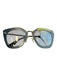 Prada Blue Acrylic & metal Gray Lenses clear frame Cat Eye Sunglasses Blue